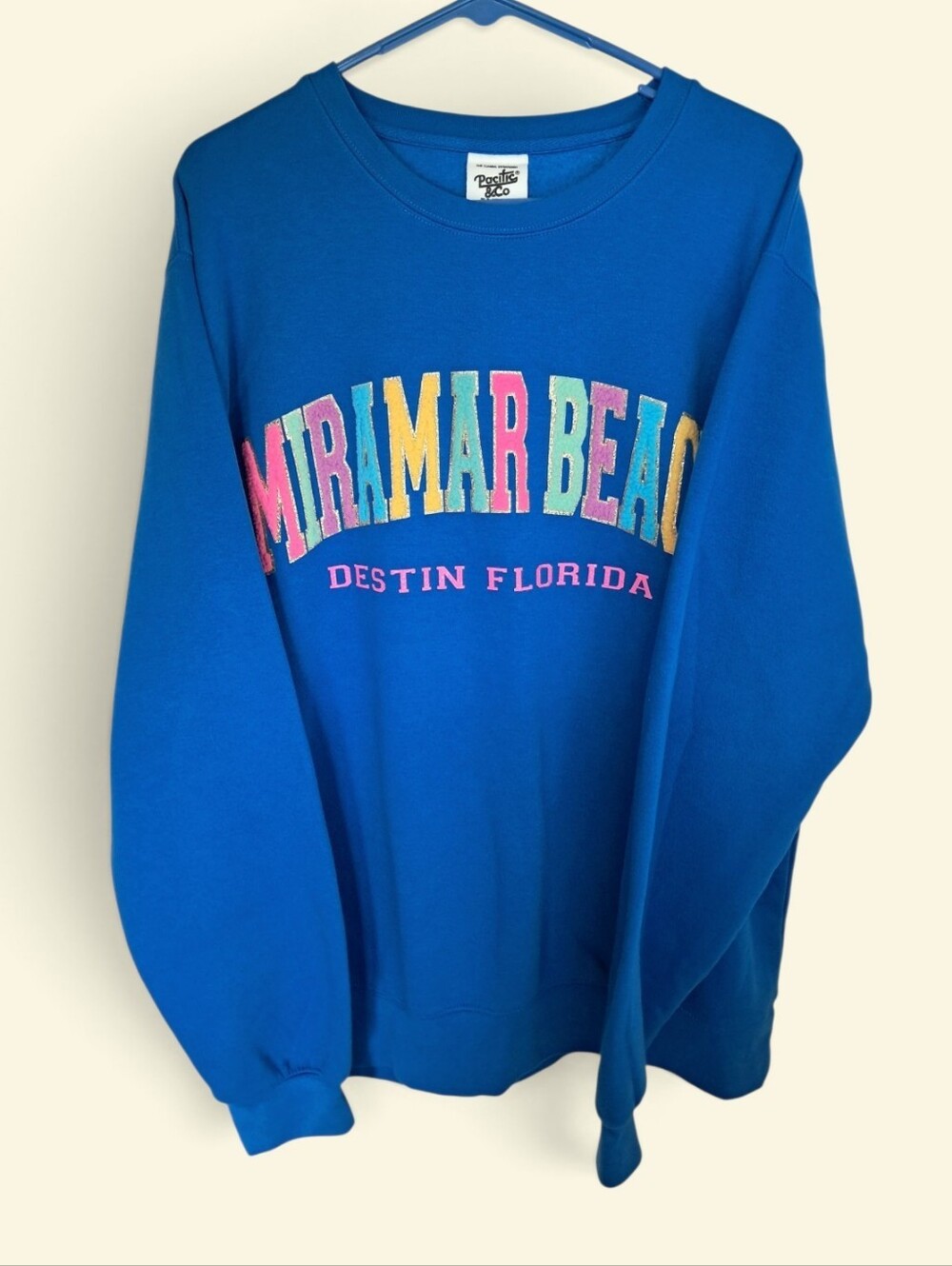 Pacific & Co Miramar Beach Destin Florida Blue Pullovet Sweashirt
